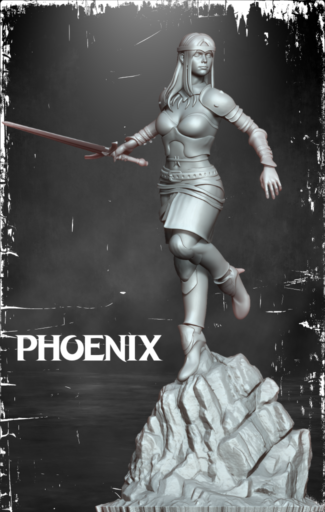 MiniQuest Forge - Female Fighter #1 - 32/75mm DnD/TTRPG Figure/Miniature