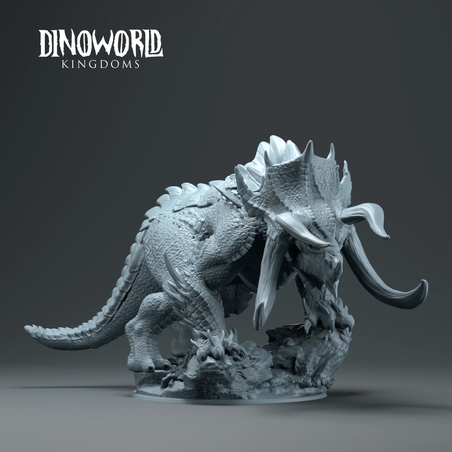 Dinoworld - Kingdoms - Dragon Ceratops Kaiju - DnD/Tabletop/TTRPG Figure Mini