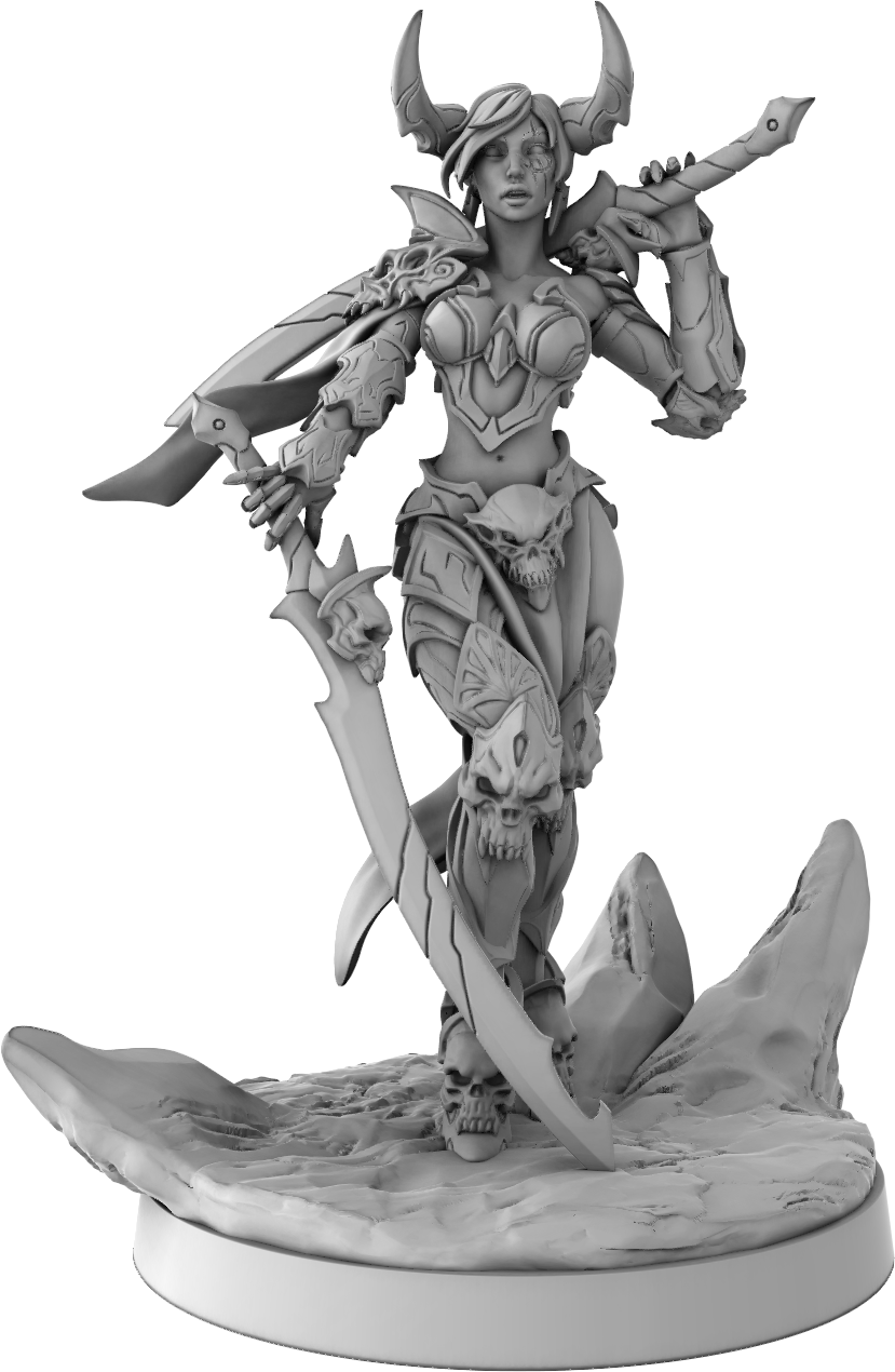 Yedharo Models - Warrior Girl #3 - 3 Poses - 32/75mm Pin Up/Figure/Figurine/Diorama - Helios3DPrinting