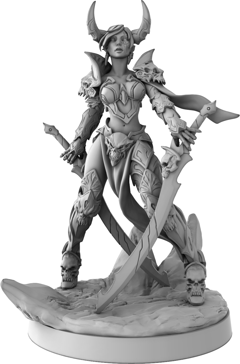 Yedharo Models - Warrior Girl #3 - 3 Poses - 32/75mm Pin Up/Figure/Figurine/Diorama - Helios3DPrinting