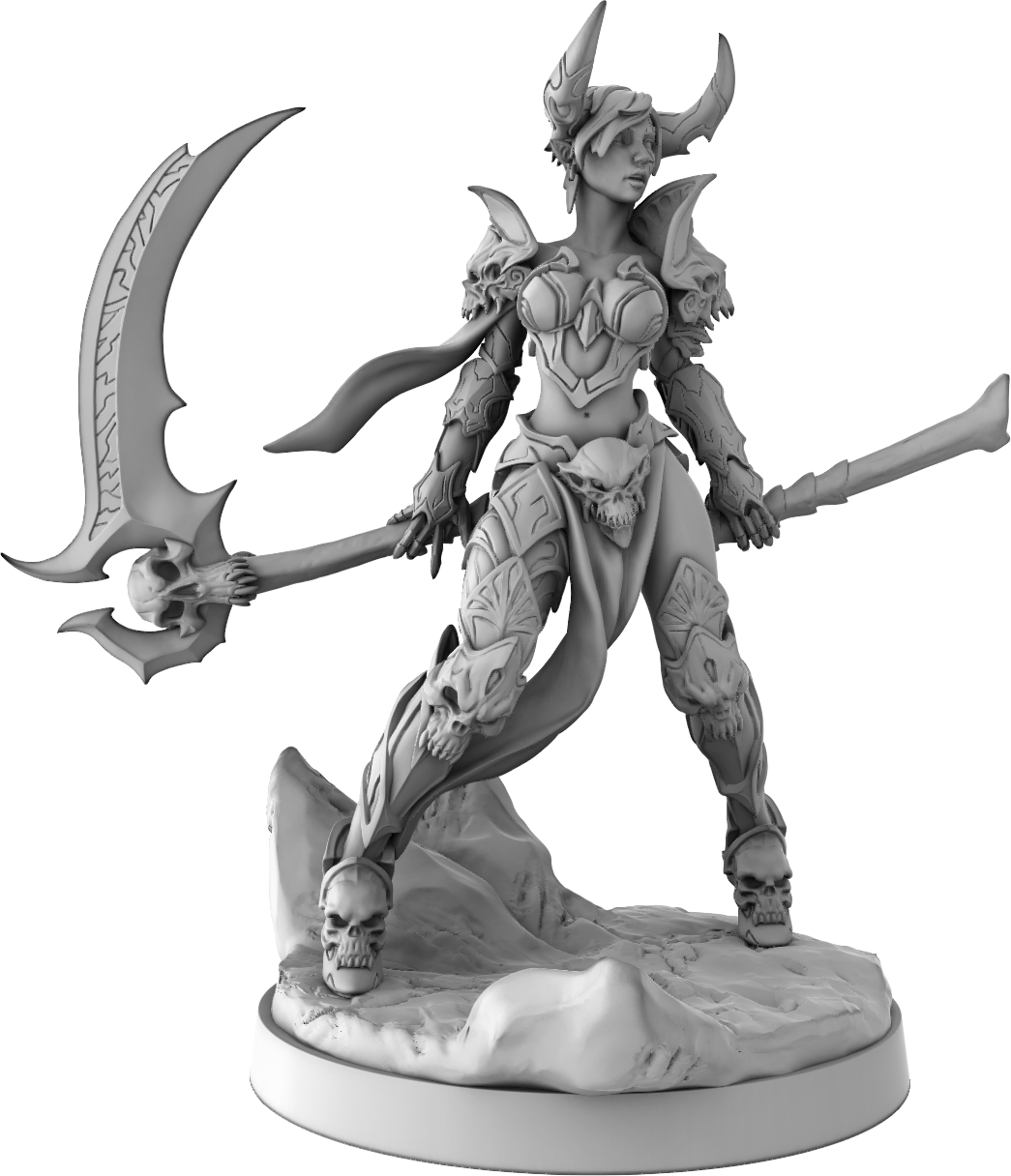Yedharo Models - Warrior Girl #3 - 3 Poses - 32/75mm Pin Up/Figure/Figurine/Diorama - Helios3DPrinting