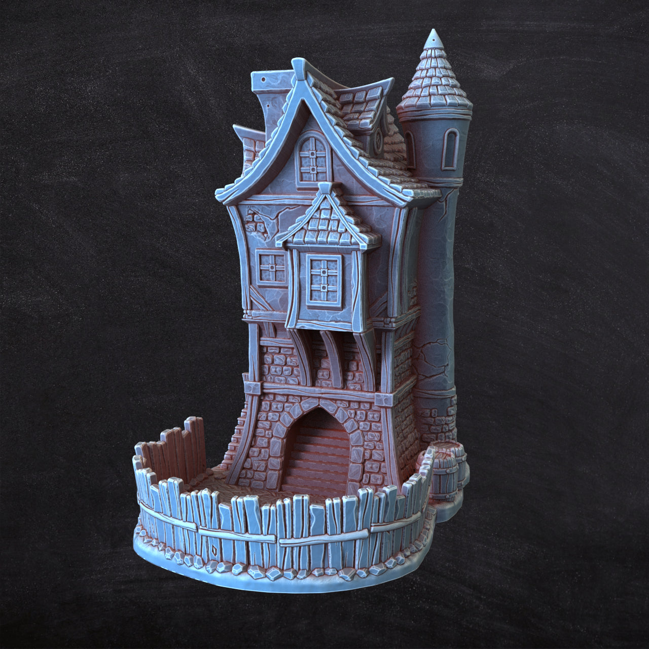 Fantasy3DTabletop - Medieval House Dice Tower - DnD/TTRPG/Roleplaying/Wargames