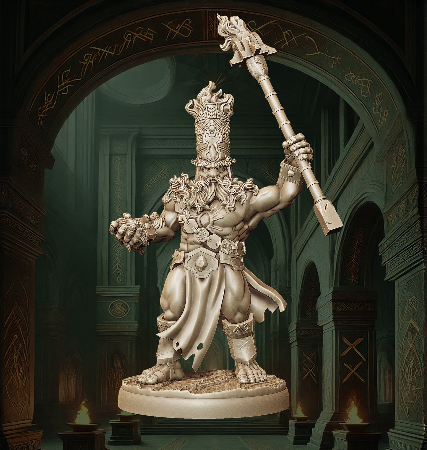 Monolith Arts - Dwarves - Shaman Champion - DnD/TTRPG Figure/Miniature