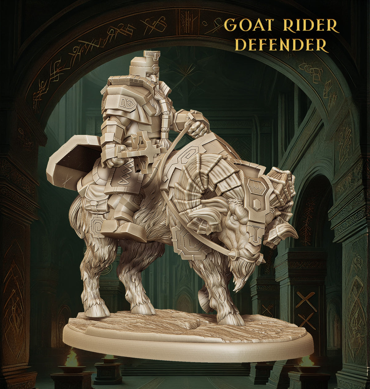 Monolith Arts - Dwarves - Goat Rider #3 - DnD/TTRPG Figure/Miniature
