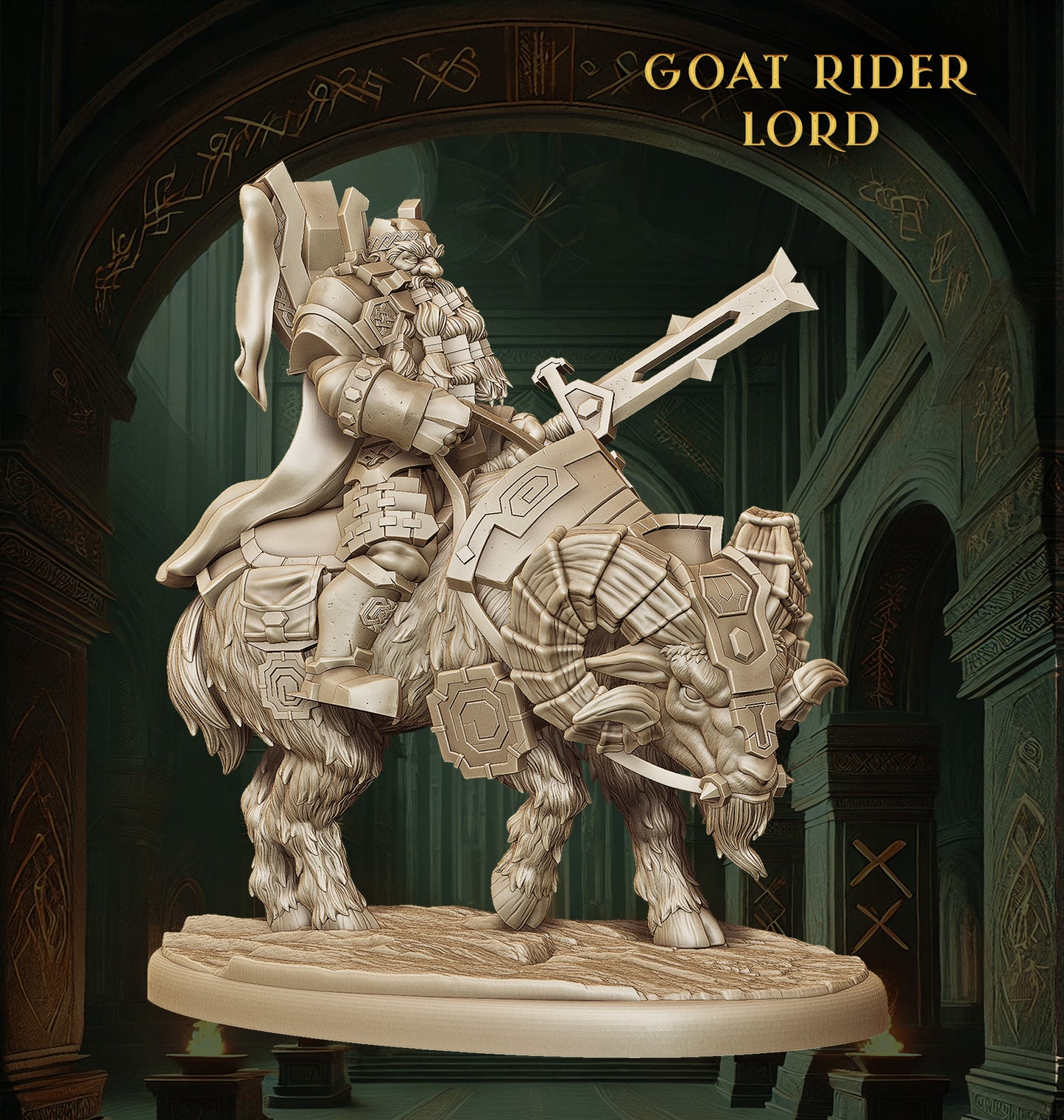 Monolith Arts - Dwarves - Goat Rider #5 - DnD/TTRPG Figure/Miniature