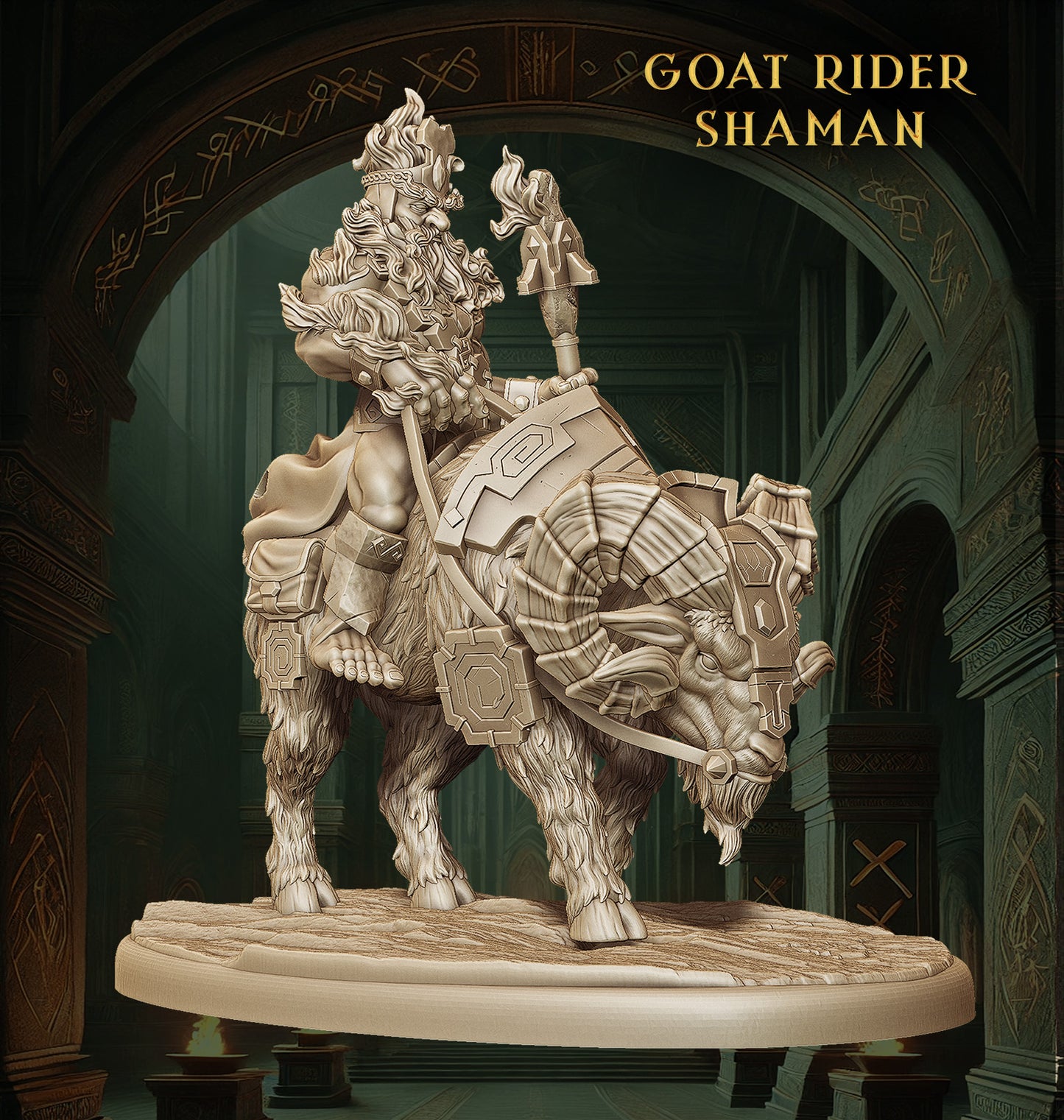 Monolith Arts - Dwarves - Goat Rider #6 - DnD/TTRPG Figure/Miniature