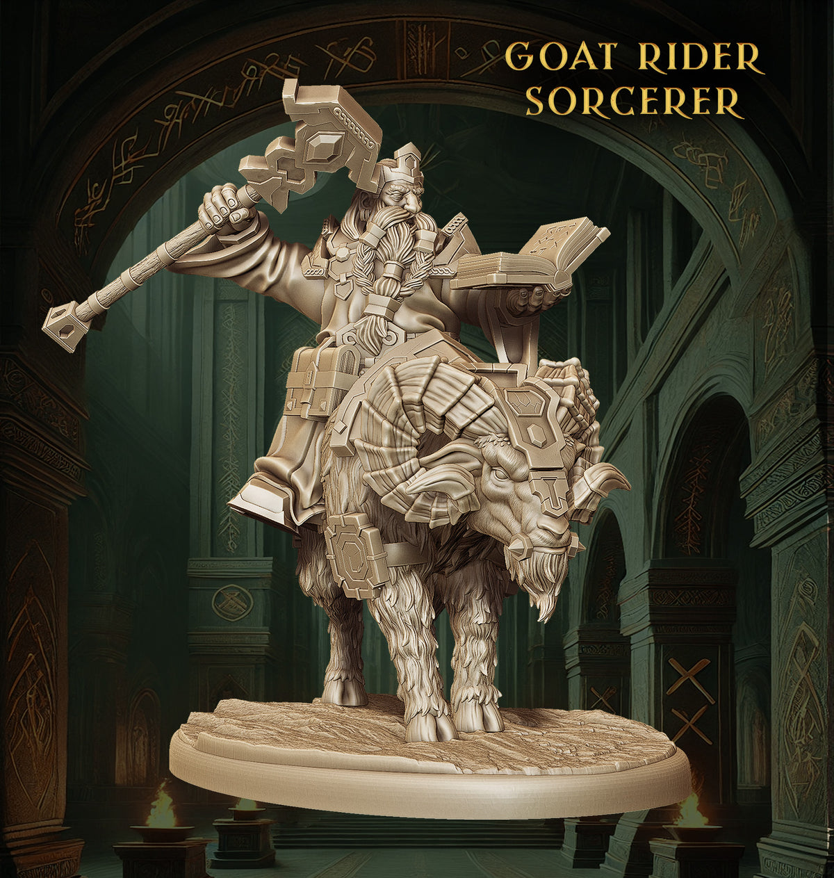 Monolith Arts - Dwarves - Goat Rider #7 - DnD/TTRPG Figure/Miniature