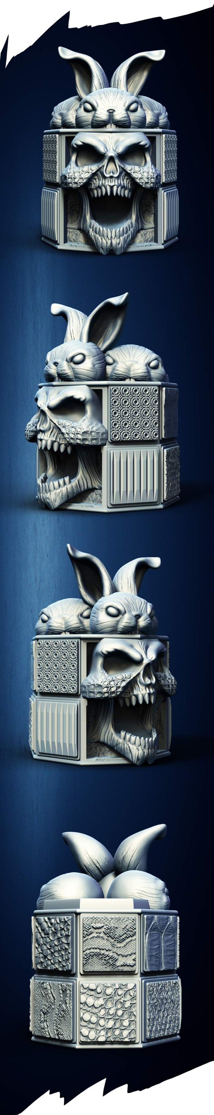 Slope3D - Bunny (Bones) Dice Tower - DnD/TTRPG/Roleplaying/Wargames