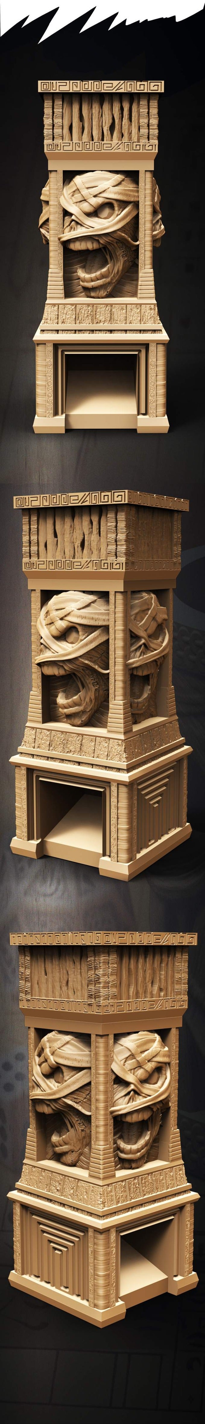 Slope3D - Mummy (Crypt) Dice Tower - DnD/TTRPG/Roleplaying/Wargames