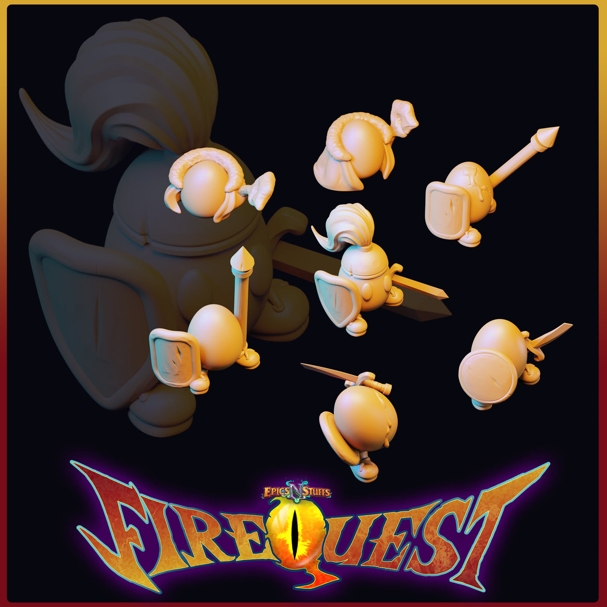 Lance Wilkinson - Fire Quest - Egg Retinue - DnD/TTRPG Figure/Miniature