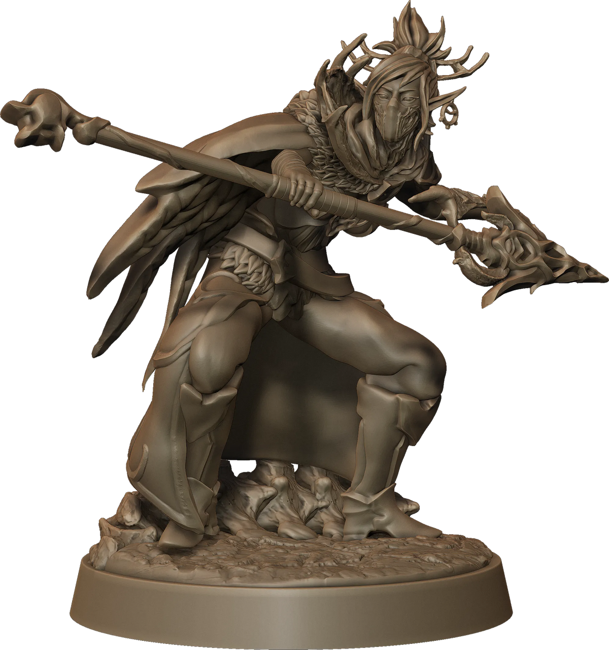 Monolith Arts - Whispering Forest II - Elf Spear Female #2 - DnD/TTRPG Figure/Miniature