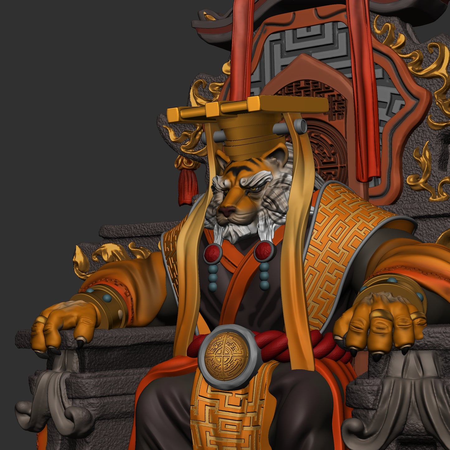 Mojibake - Battle for Xiuyu - Tabaxi Emperor - DnD/TTRPG Figure/Miniature - Helios3DPrinting