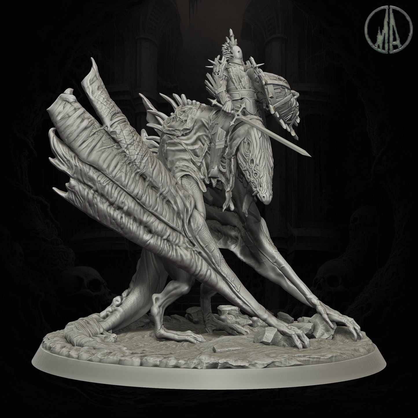 Monolith Arts - Echoes of the Void - Forsaken Dragon Rider #1 - DnD/TTRPG Figure/Miniature