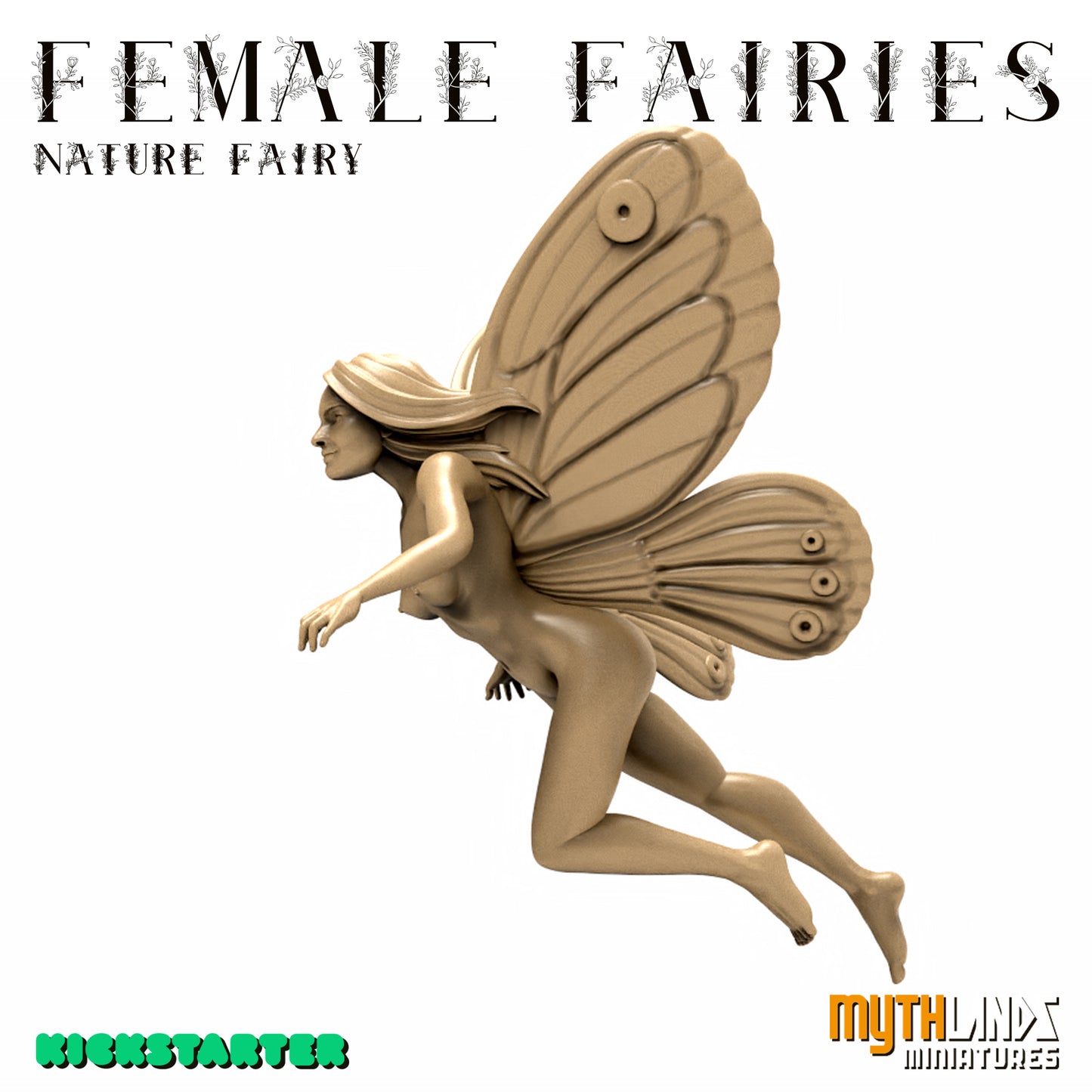Darío Moya - Female Fairies - Nature - 32/54/70mm Pin Up/Figure/Model/Diorama - Helios3DPrinting