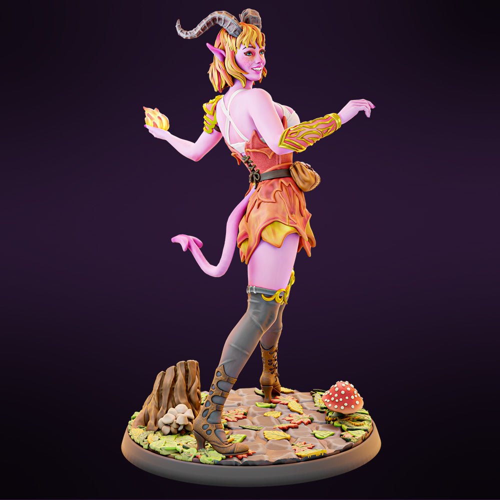 Miniatures Cave - Jwala the Pyschotic Tiefling - 4 Poses - 75/100mm Pin Up/Figure/Model/Diorama