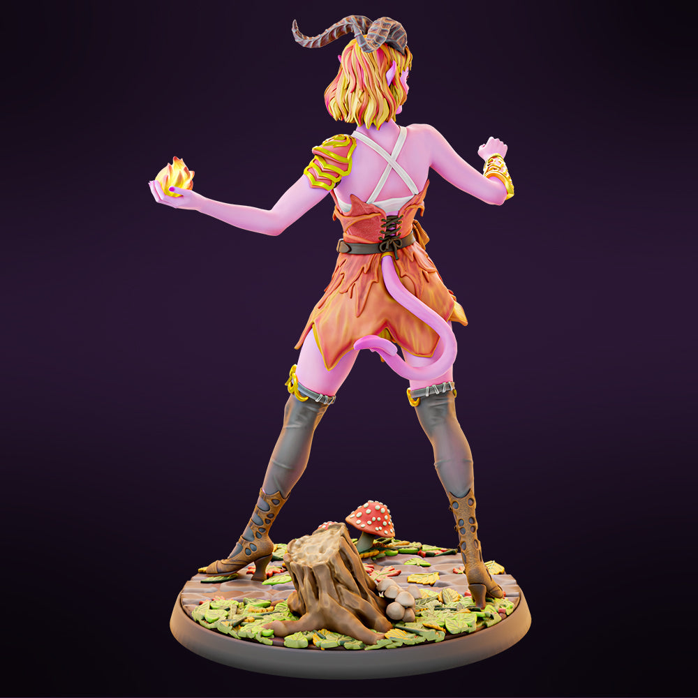Miniatures Cave - Jwala the Pyschotic Tiefling - 4 Poses - 75/100mm Pin Up/Figure/Model/Diorama
