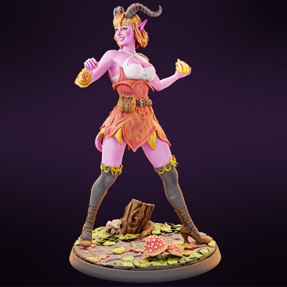 Miniatures Cave - Jwala the Pyschotic Tiefling - 4 Poses - 75/100mm Pin Up/Figure/Model/Diorama