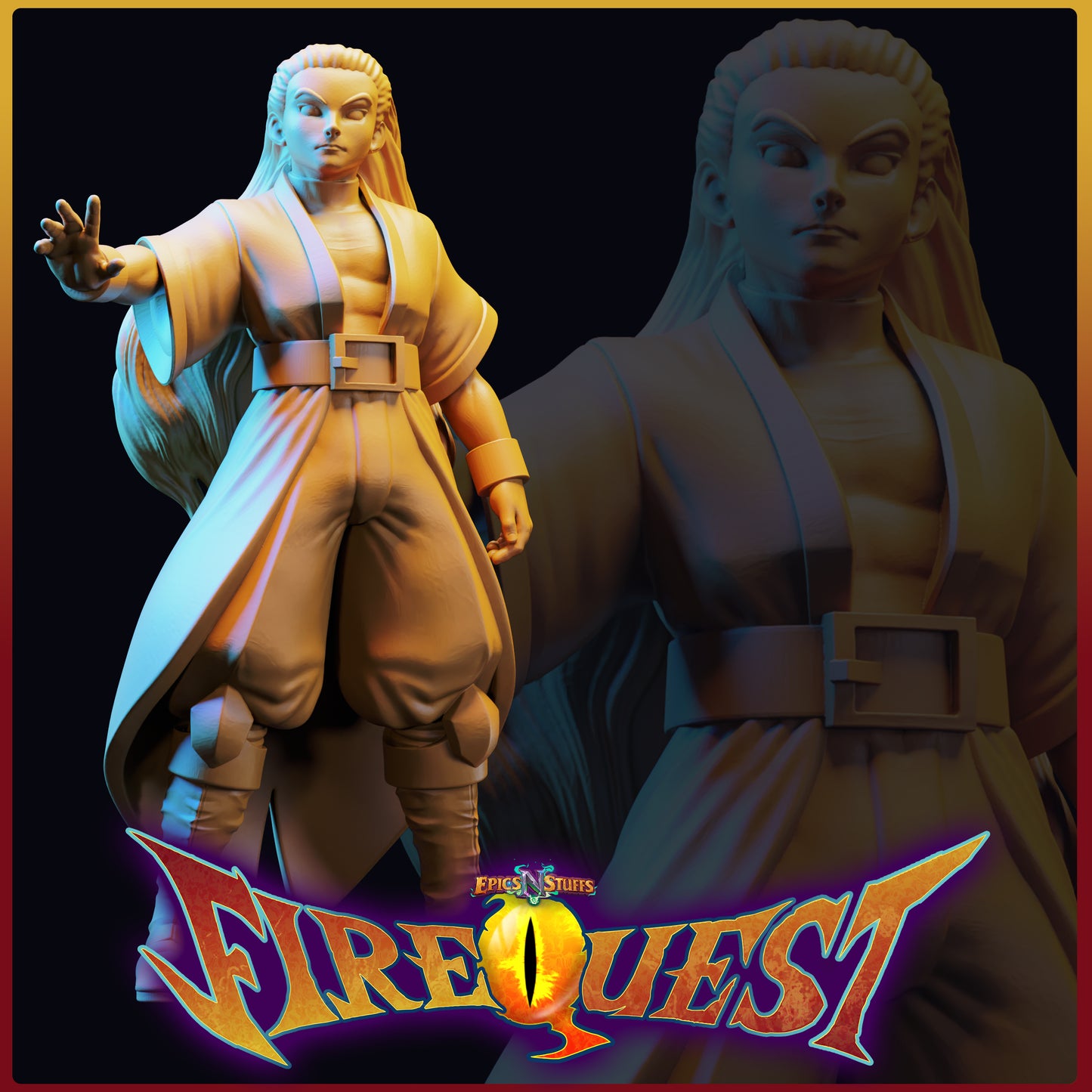 Lance Wilkinson - Fire Quest - Old Friend - 32/100mm DnD/TTRPG Figure/Miniature