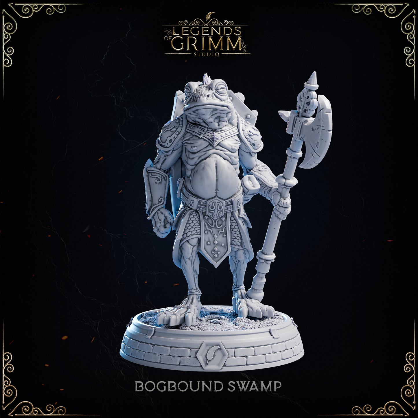 Grimm Legends - Bogbound Swamp - Frog Halberd #1 - DnD/TTRPG Figure/Miniature