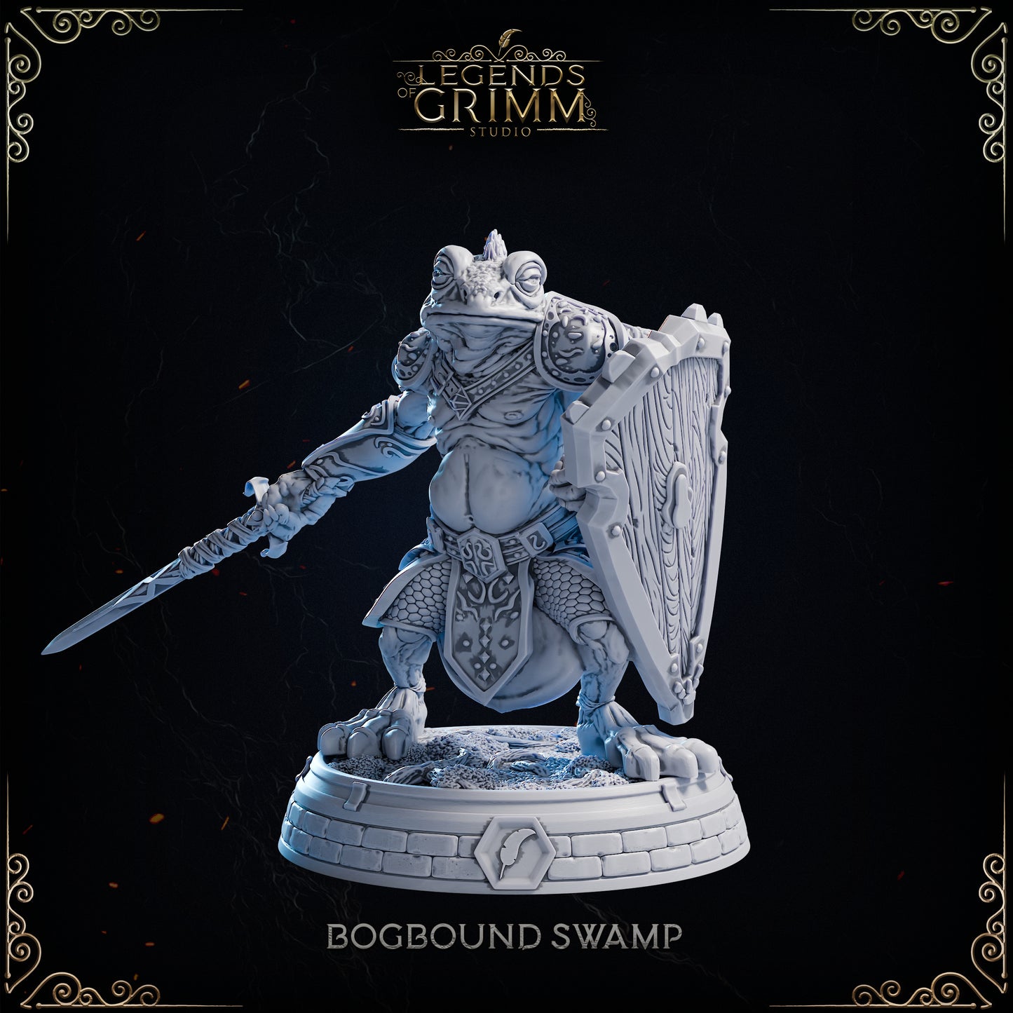 Grimm Legends - Bogbound Swamp - Frog Paladin - DnD/TTRPG Figure/Miniature