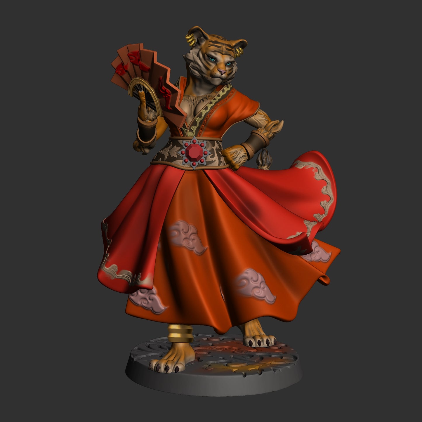 Mojibake - Battle for Xiuyu - Tabaxi Princess #1 - DnD/TTRPG Figure/Miniature - Helios3DPrinting