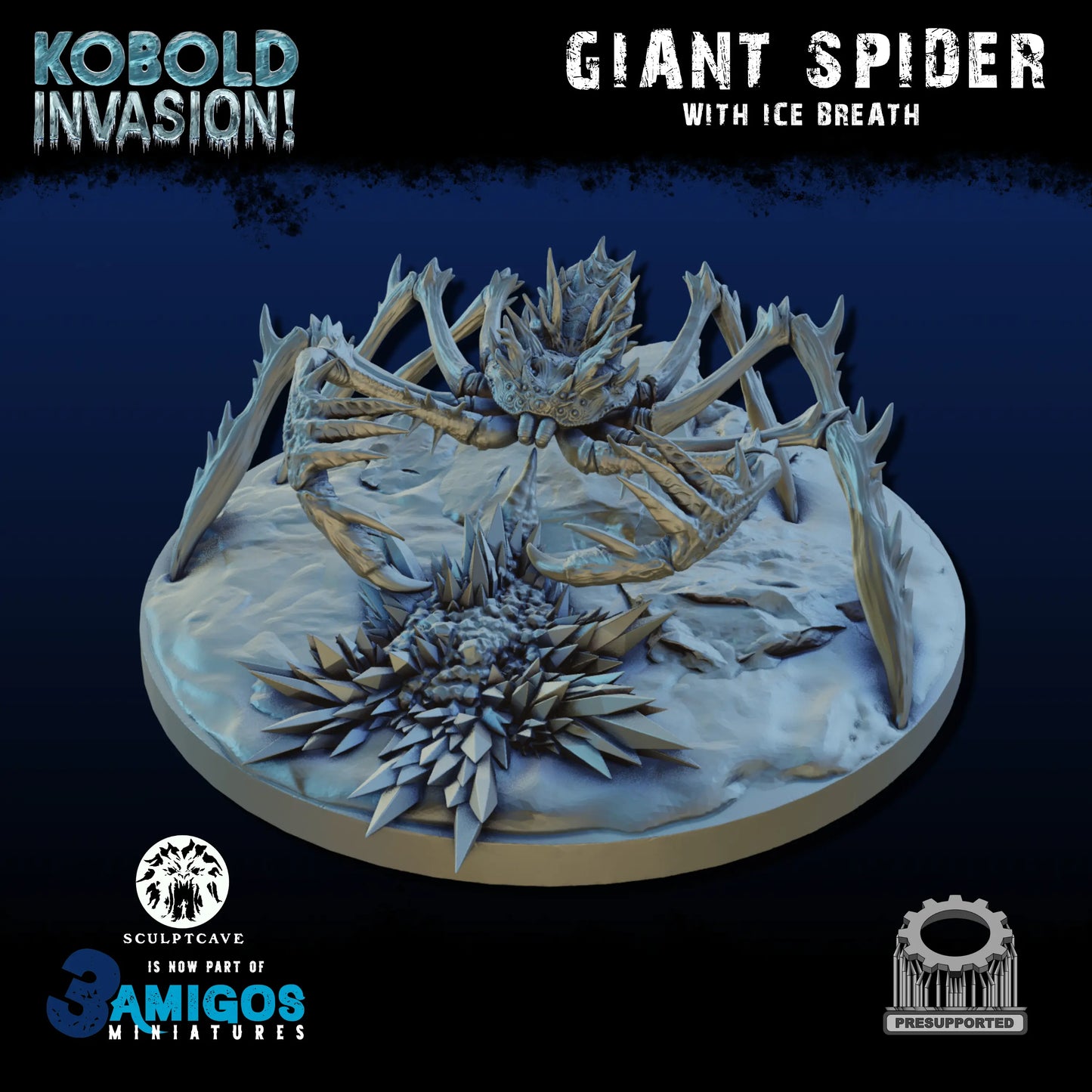 3 Amigos Miniatures - Kobold Invasion - Giant Spider - DnD/TTRPG Figure/Miniature - Helios3DPrinting