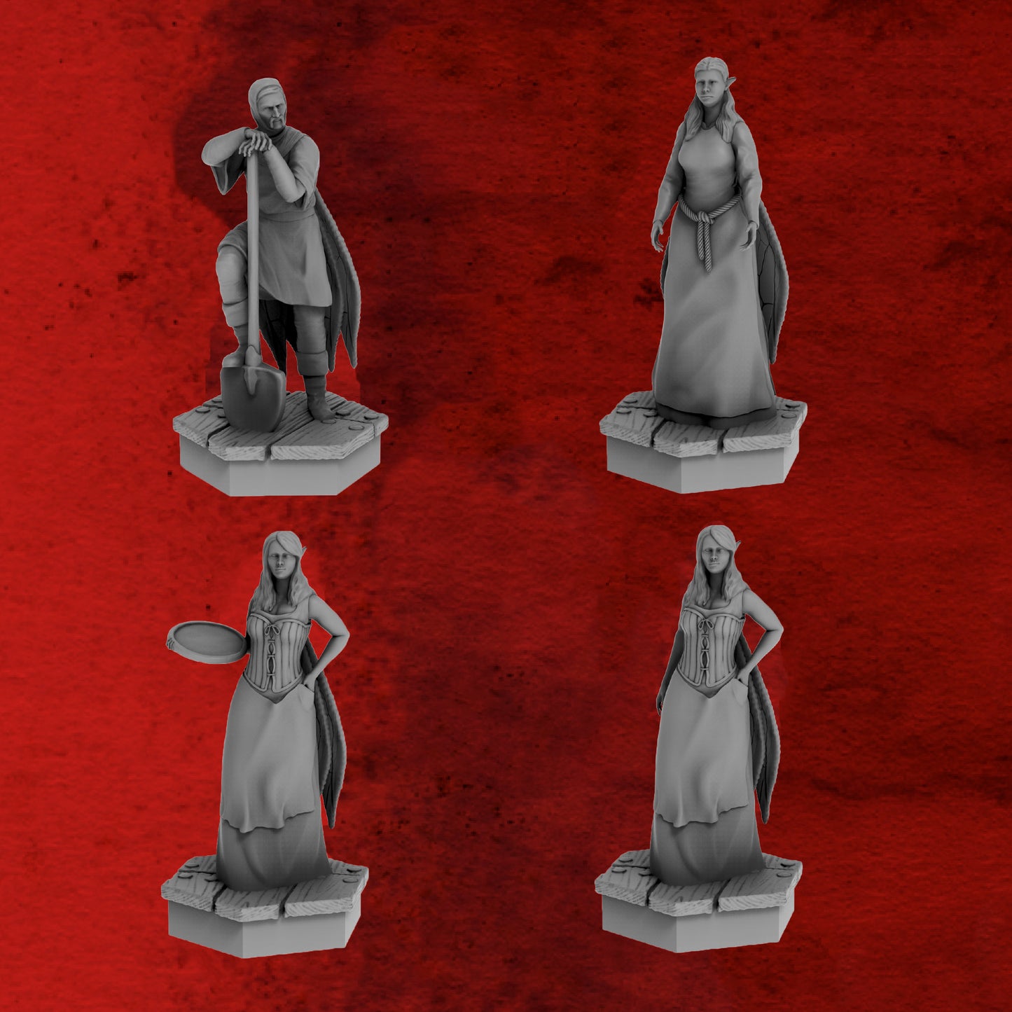 Skadi Studios - Helmsman's Shanties - Villagers #2 - DnD/TTRPG Figure/Miniature