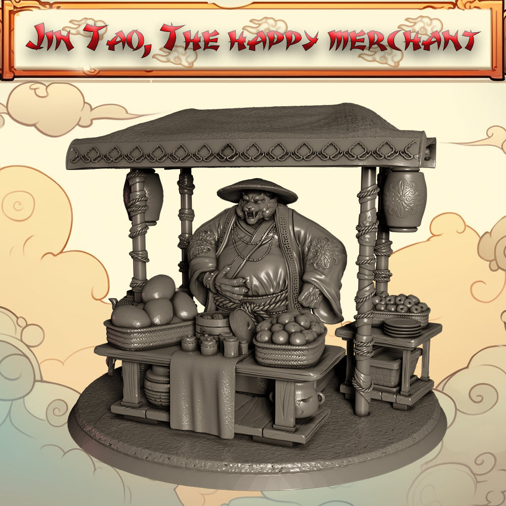 Mojibake - Battle for Xiuyu - Tabaxi Merchant - DnD/TTRPG Figure/Miniature - Helios3DPrinting