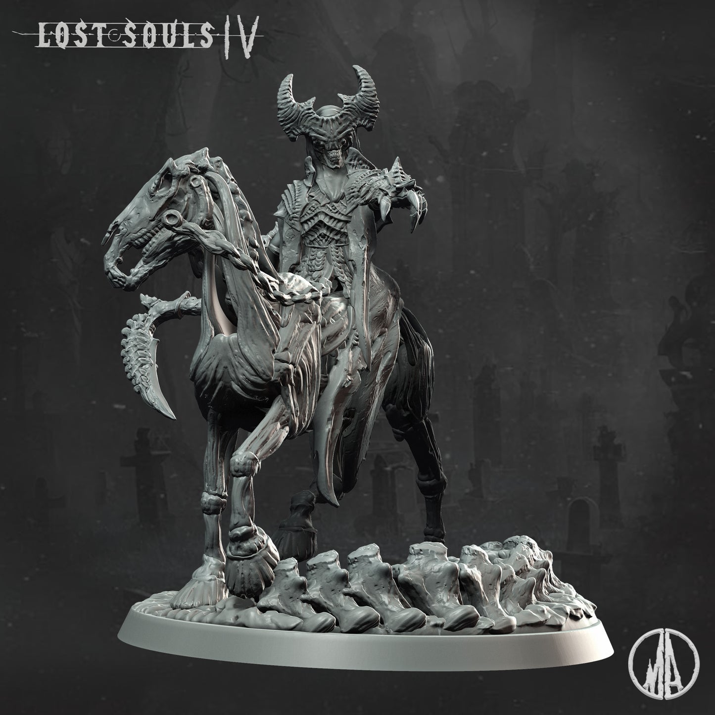 Monolith Arts - Lost Souls IV - Haunting Specter Rider - DnD/TTRPG Figure/Miniature