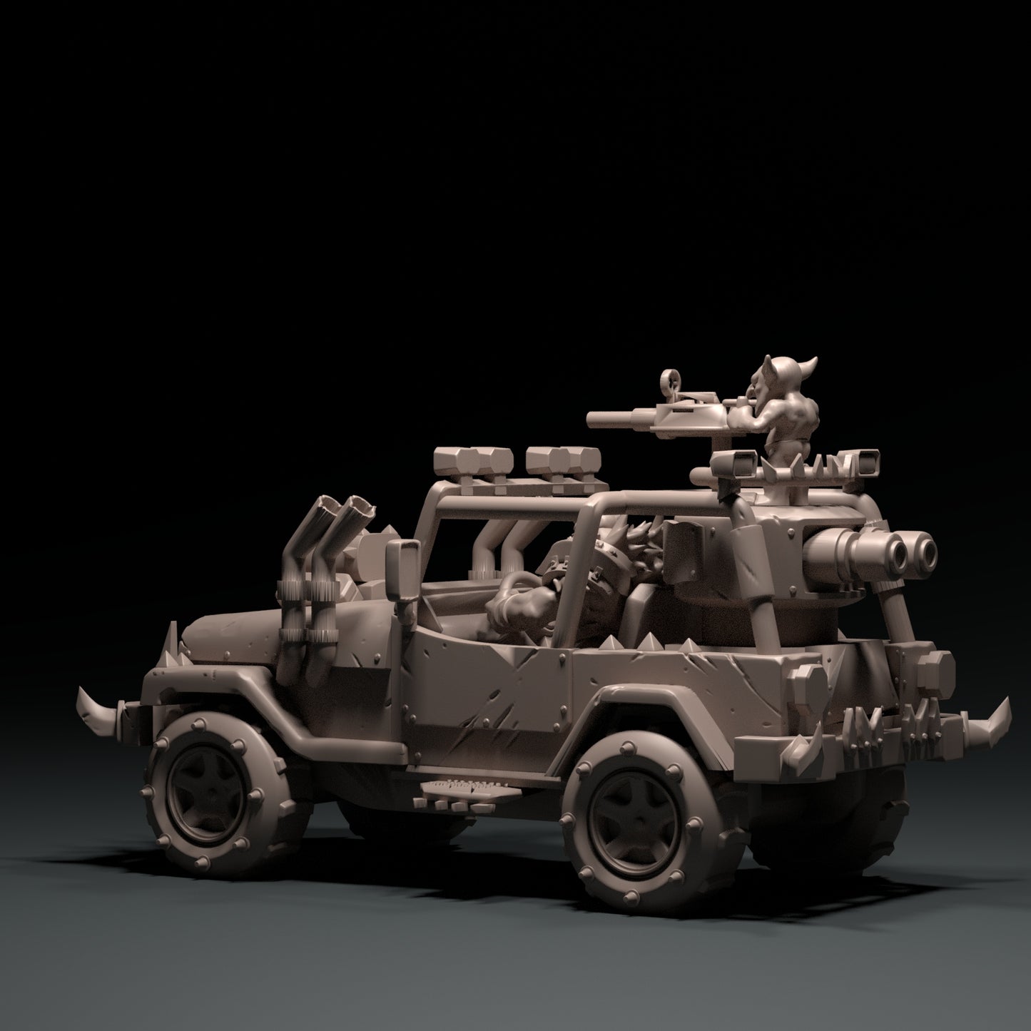 Dinoworld - Orks - Orc Jeep - DnD/Pathfinder/TTRPG Figure Miniature