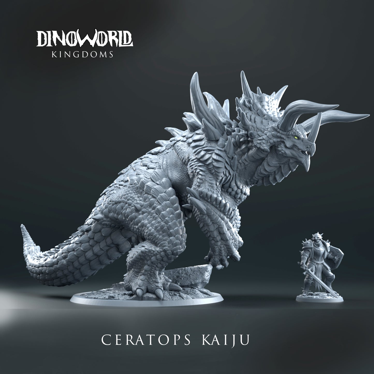 Dinoworld - Kingdoms - Ceratops Kaiju - DnD/Tabletop/TTRPG Figure