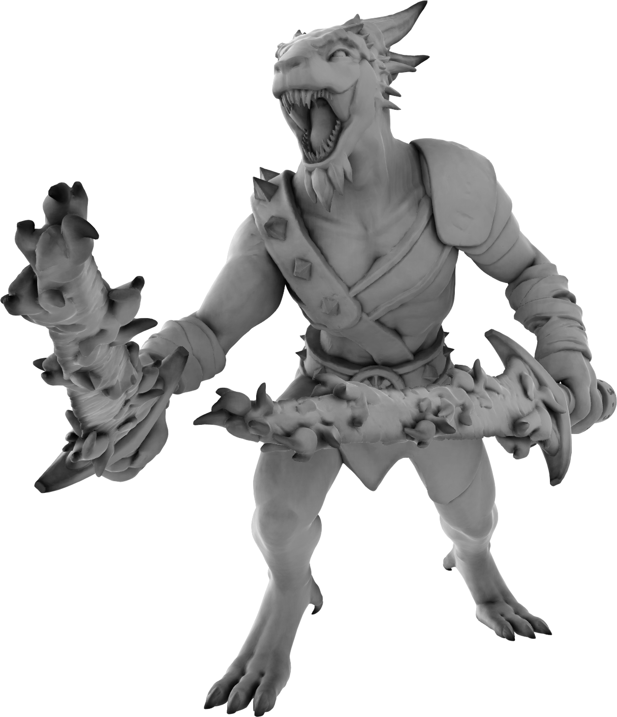 3 Amigos Miniatures - Kobold w/ Two Flaming Swords - DnD/TTRPG Figure/Miniature - Helios3DPrinting