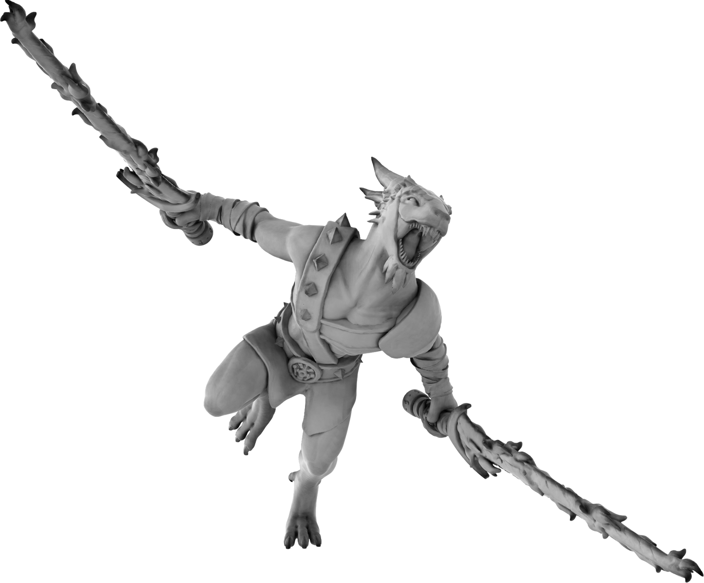 3 Amigos Miniatures - Kobold w/ Two Flaming Swords - DnD/TTRPG Figure/Miniature - Helios3DPrinting