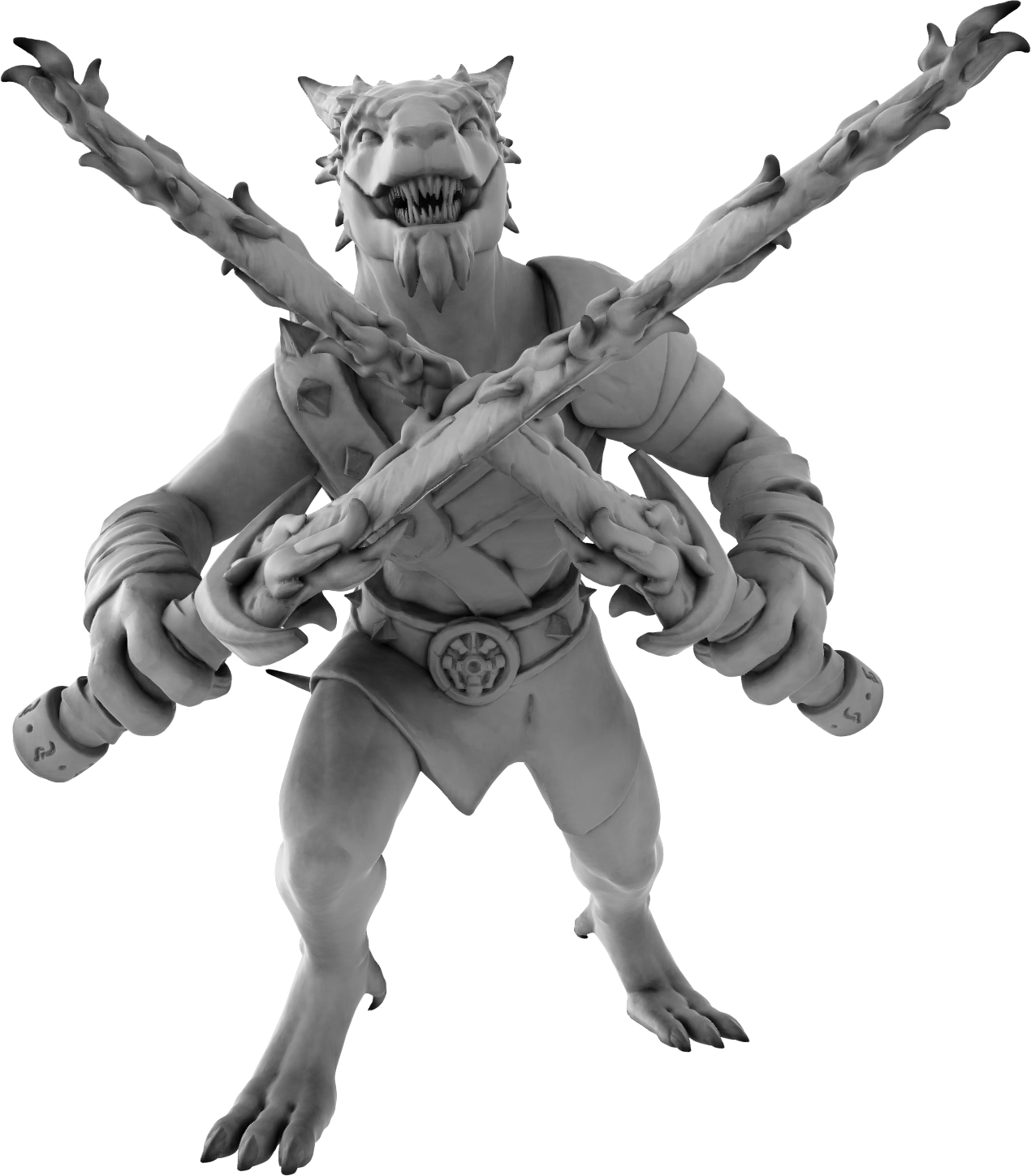 3 Amigos Miniatures - Kobold w/ Two Flaming Swords - DnD/TTRPG Figure/Miniature - Helios3DPrinting