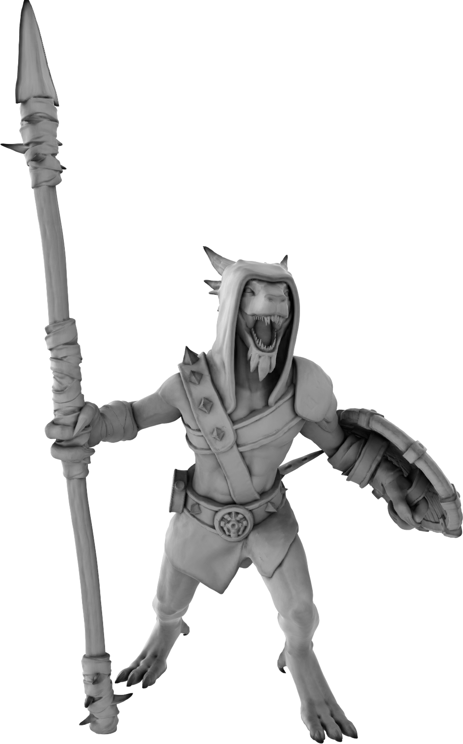 3 Amigos Miniatures - Kobold w/Spear - DnD/TTRPG Figure/Miniature - Helios3DPrinting