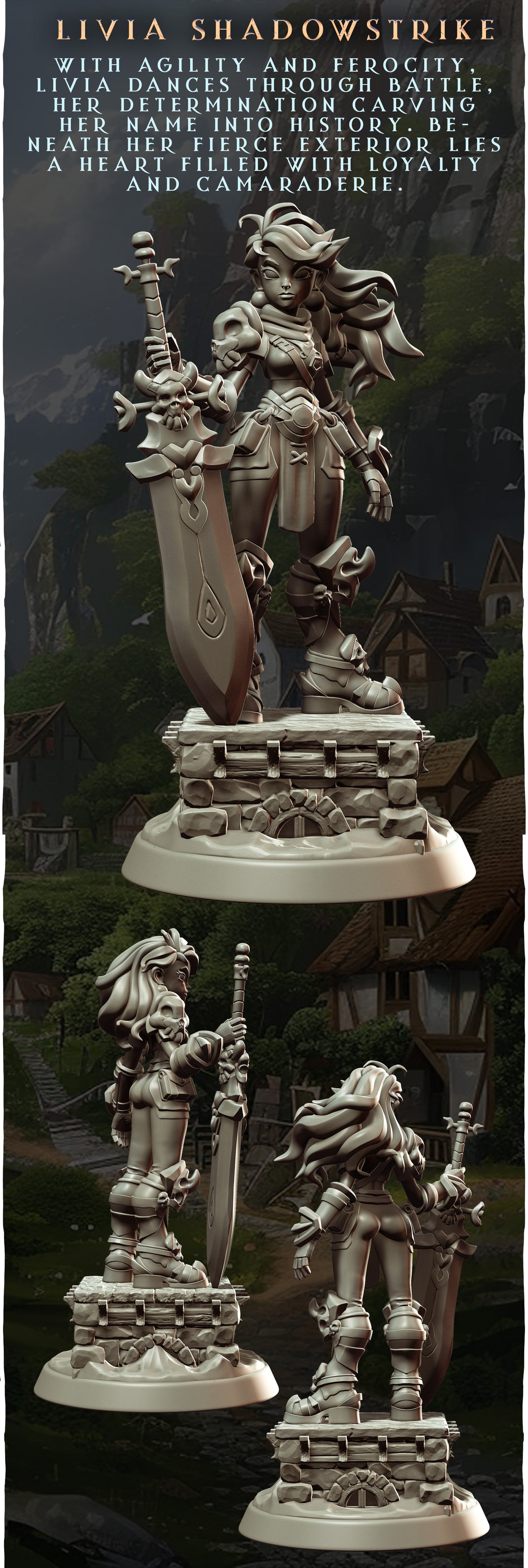 Valkyrie Legend - Livia Shadowstrike - 32/75mm Pin Up/Figure/Model/Diorama