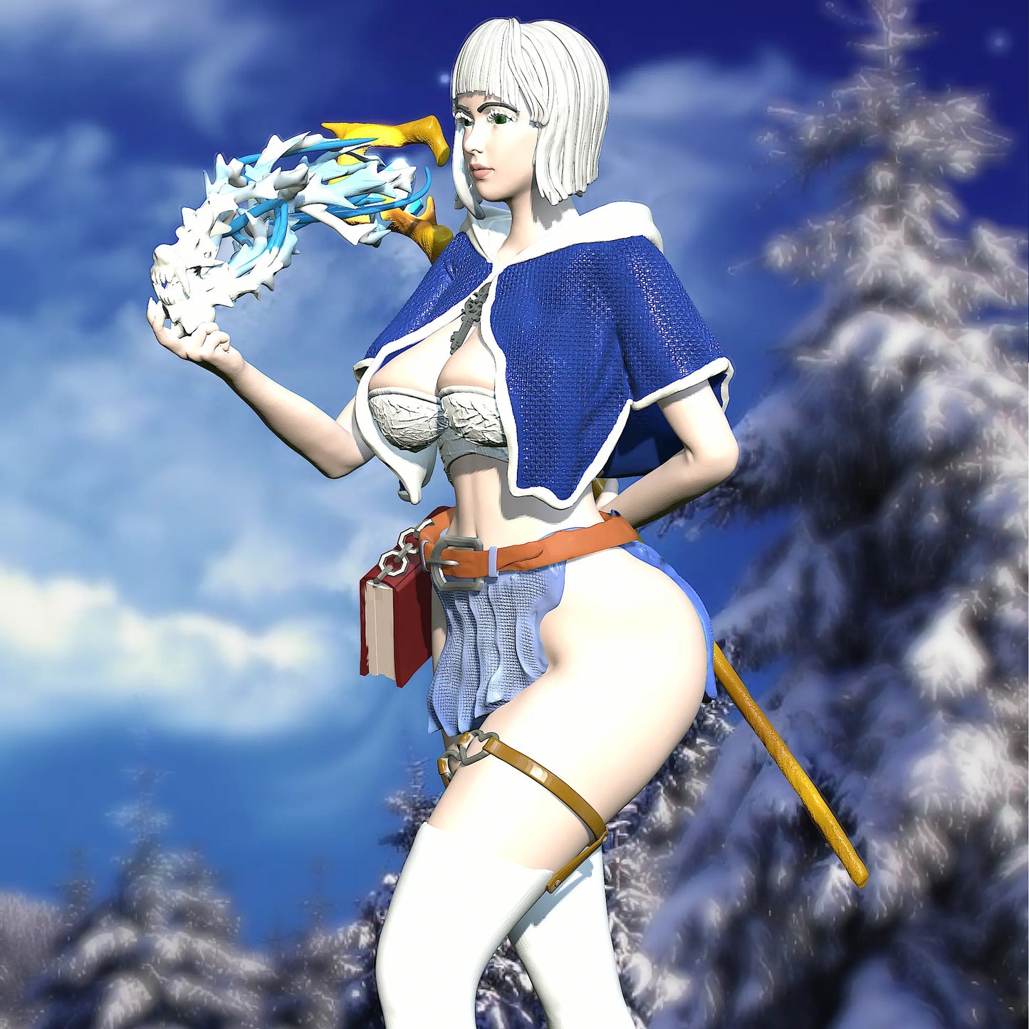 3darts - Eira, The Frost Mage - 75/120mm Pin Up/Figure/Model/Diorama - Helios3DPrinting