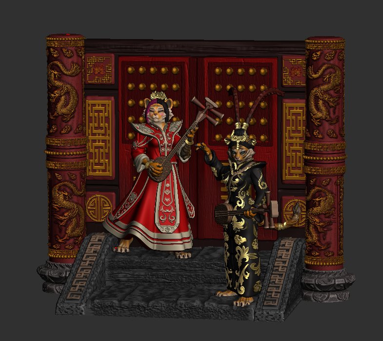 Mojibake - Battle for Xiuyu - Tabaxi Musician Diorama - DnD/TTRPG Figure/Miniature - Helios3DPrinting