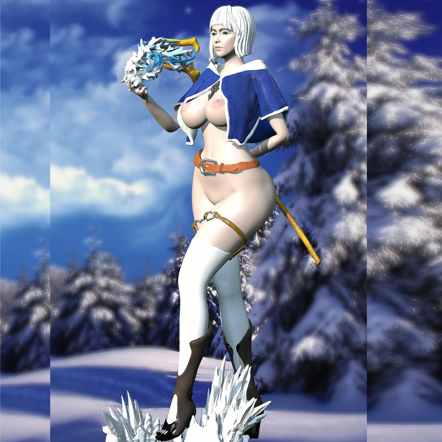3darts - Eira, The Frost Mage - 75/120mm Pin Up/Figure/Model/Diorama - Helios3DPrinting