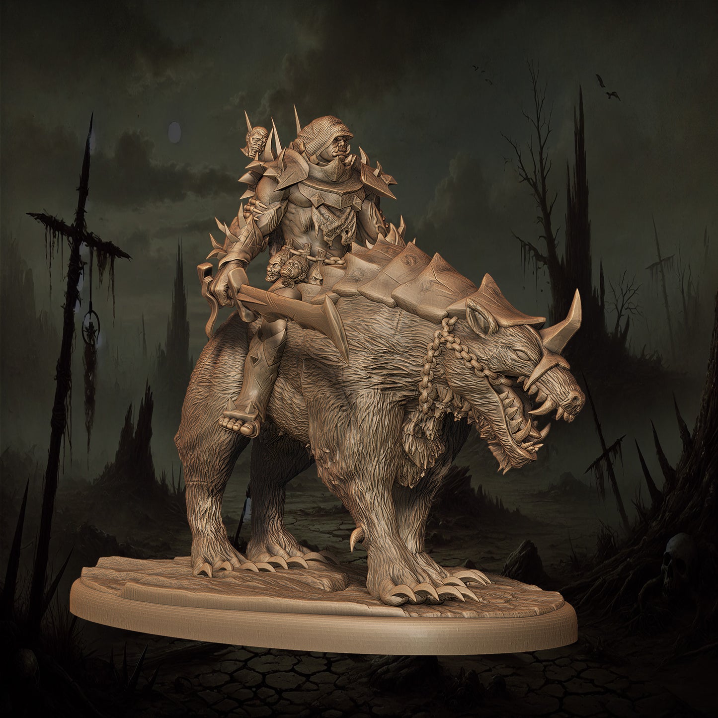Monolith Arts - Orcs - Bloodmaster Rider - DnD/TTRPG Figure/Miniature