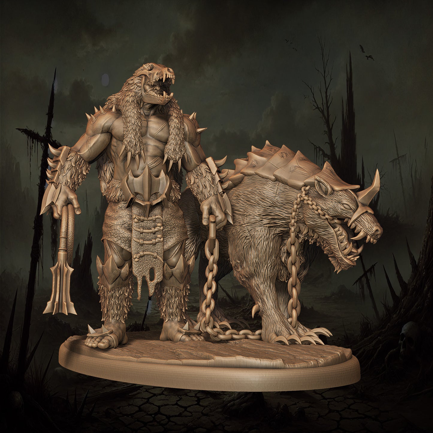 Monolith Arts - Orcs - Houndmaster #1 - DnD/TTRPG Figure/Miniature