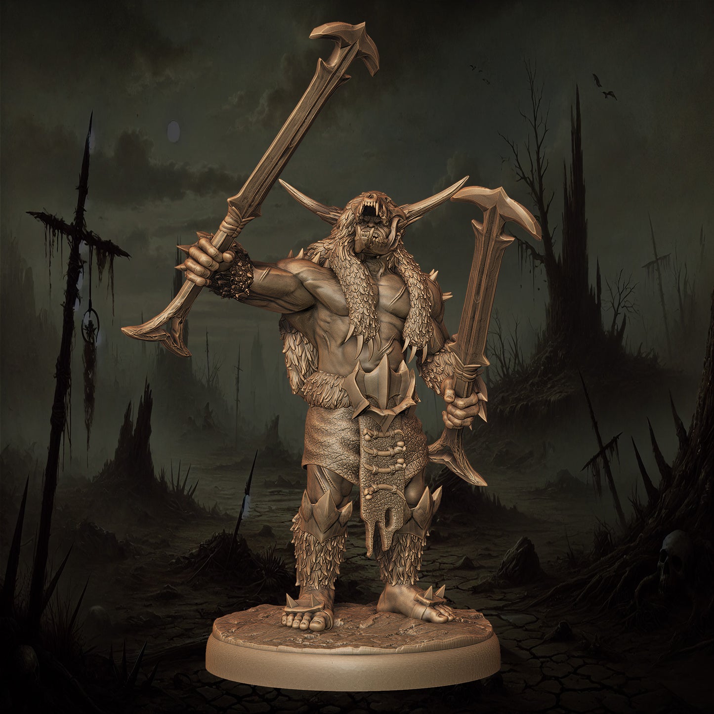Monolith Arts - Orcs - Houndmaster Champion - DnD/TTRPG Figure/Miniature