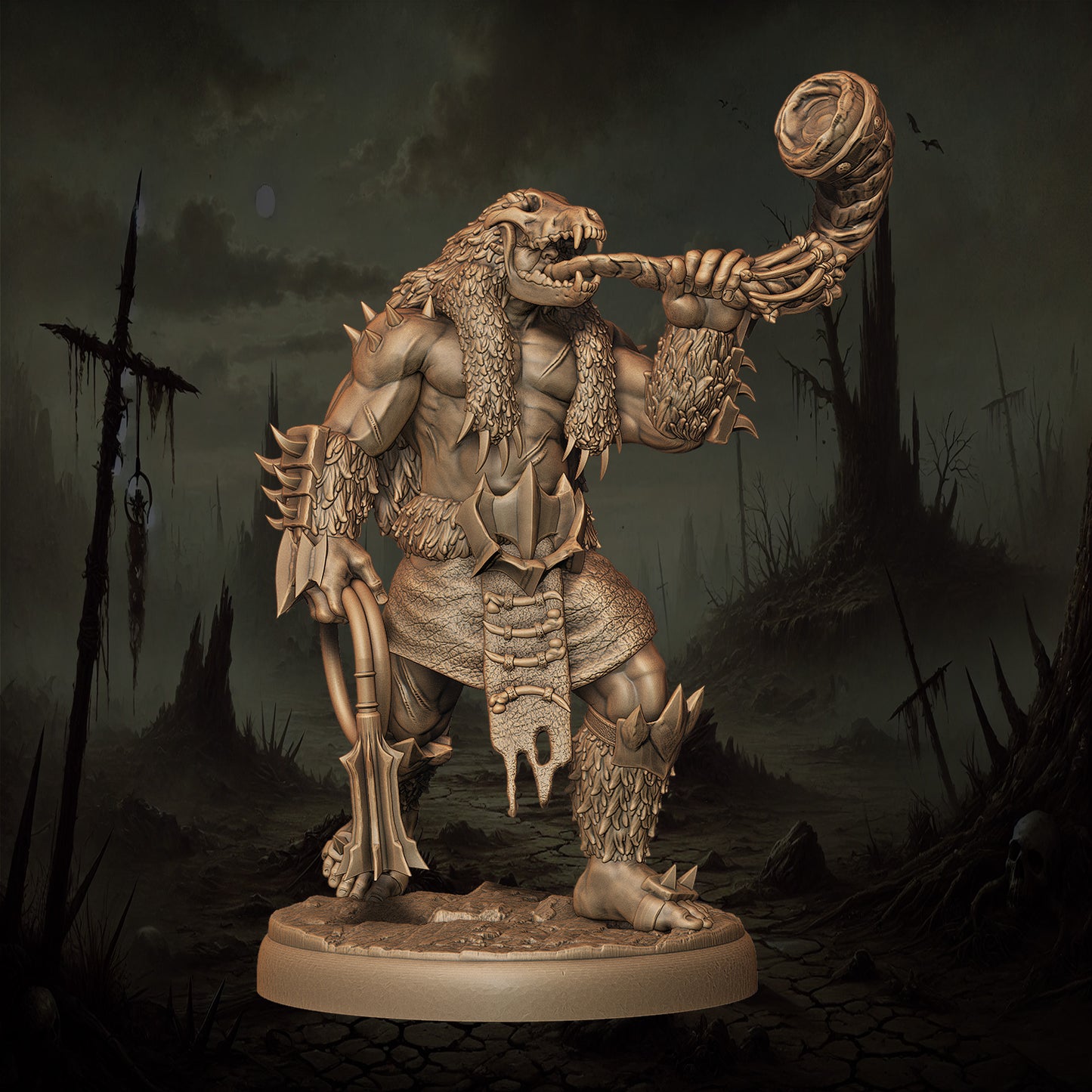 Monolith Arts - Orcs - Hornblower Houndmaster - DnD/TTRPG Figure/Miniature