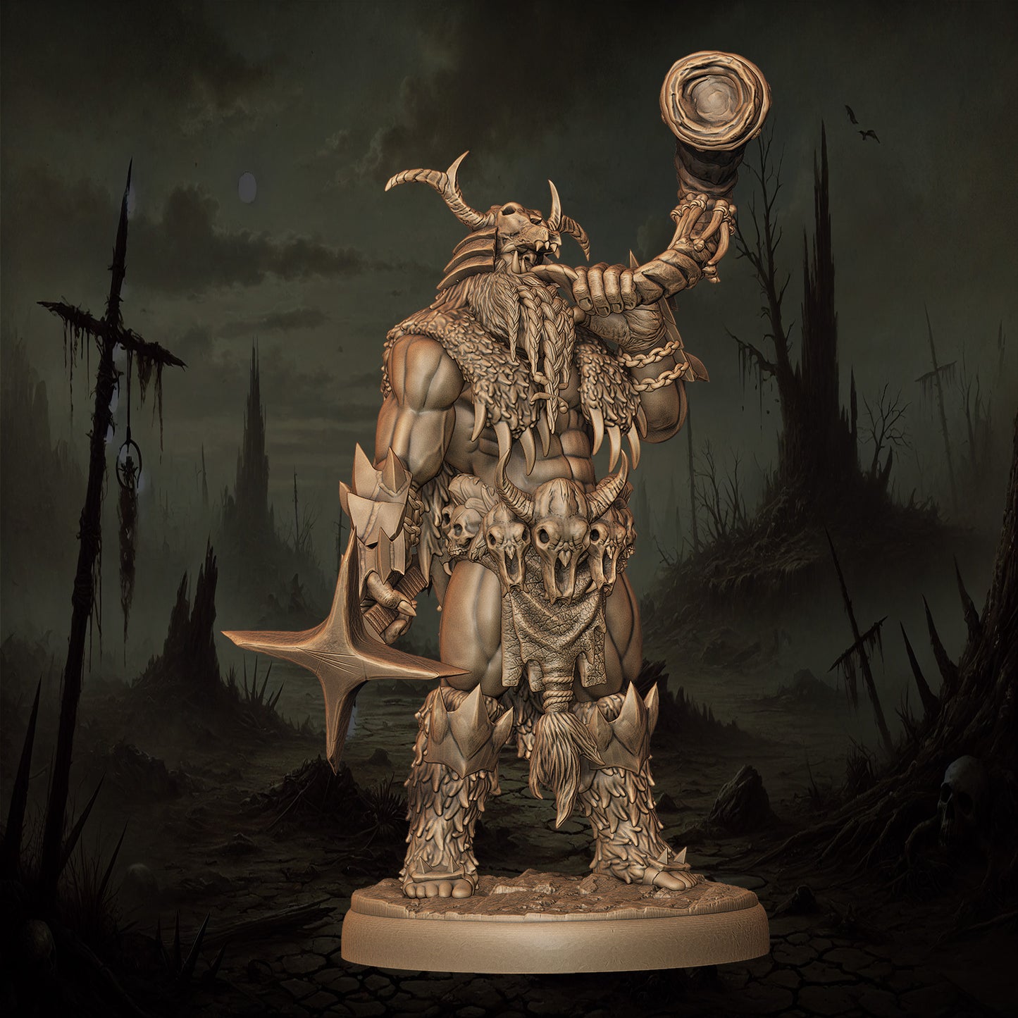 Monolith Arts - Orcs - Shaman Houndmaster - DnD/TTRPG Figure/Miniature