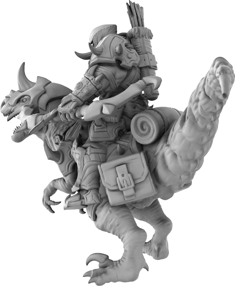 Brayan Nafarrate - Orc w/Velociraptor #2 - DnD/TTRPG Figure/Miniature