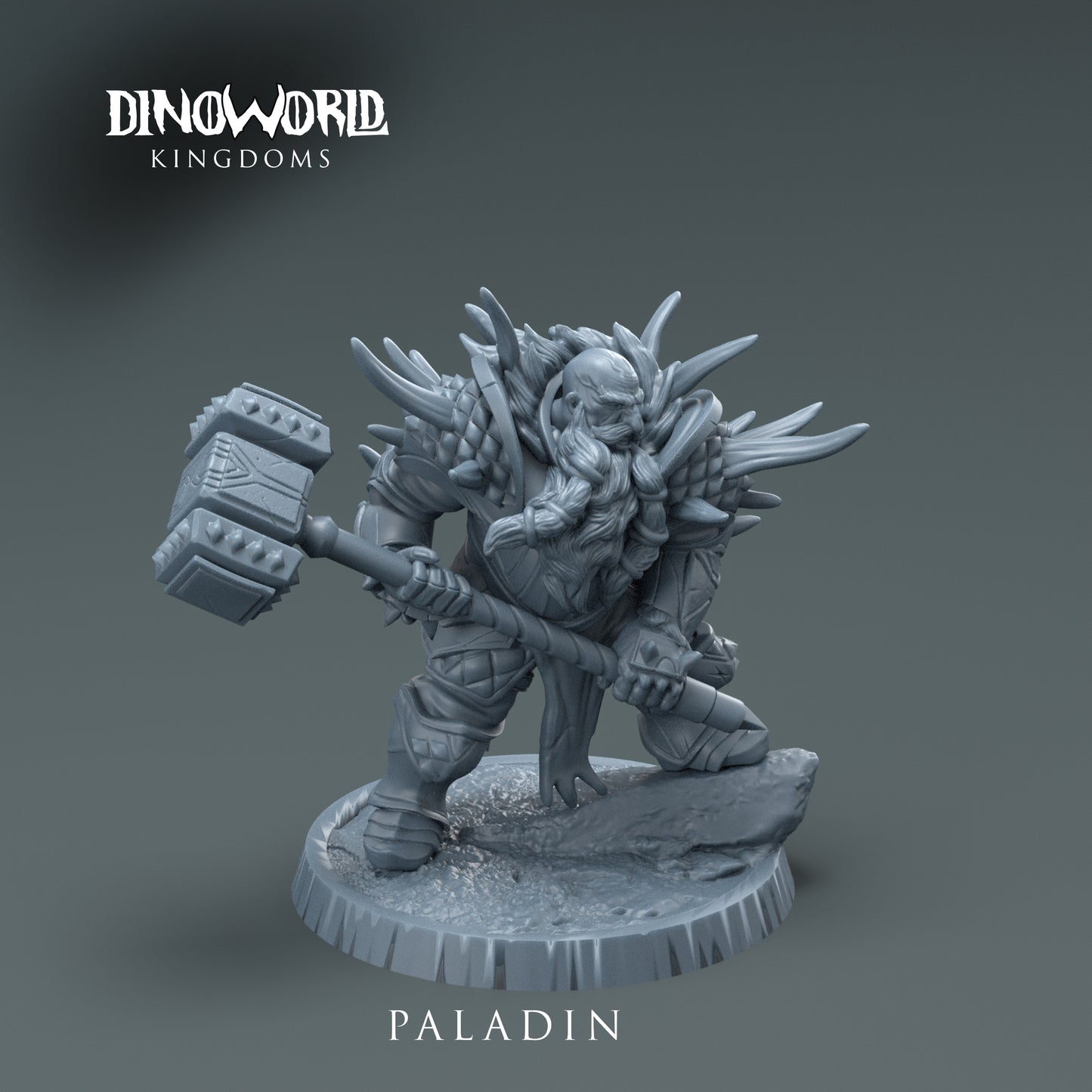 Dinoworld - Kingdoms - Dwarf Paladin - DnD/Tabletop/TTRPG Figure Miniature