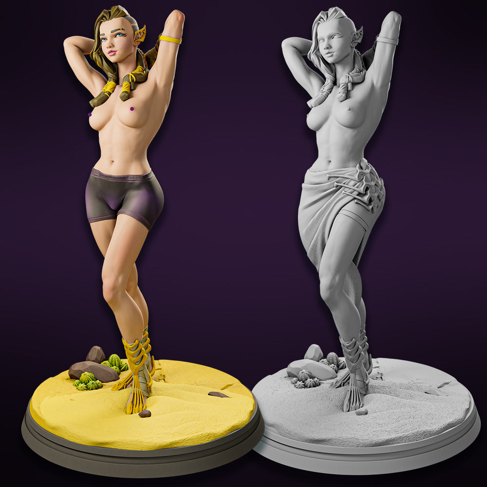 Miniatures Cave - Serphina, The Half-Elf Assassin - 2 Poses - 75/100mm Pin Up/Figure/Model/Diorama