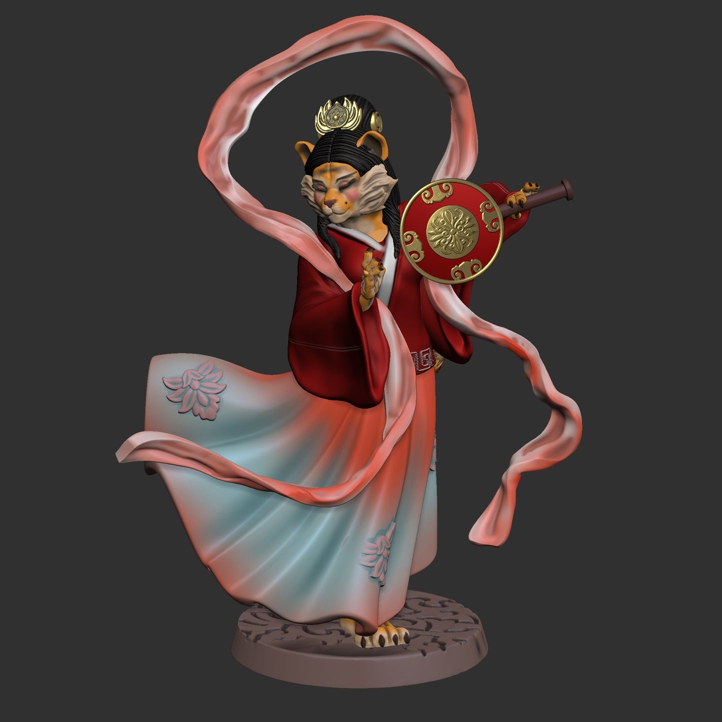 Mojibake - Battle for Xiuyu - Tabaxi Princess #2 - DnD/TTRPG Figure/Miniature - Helios3DPrinting