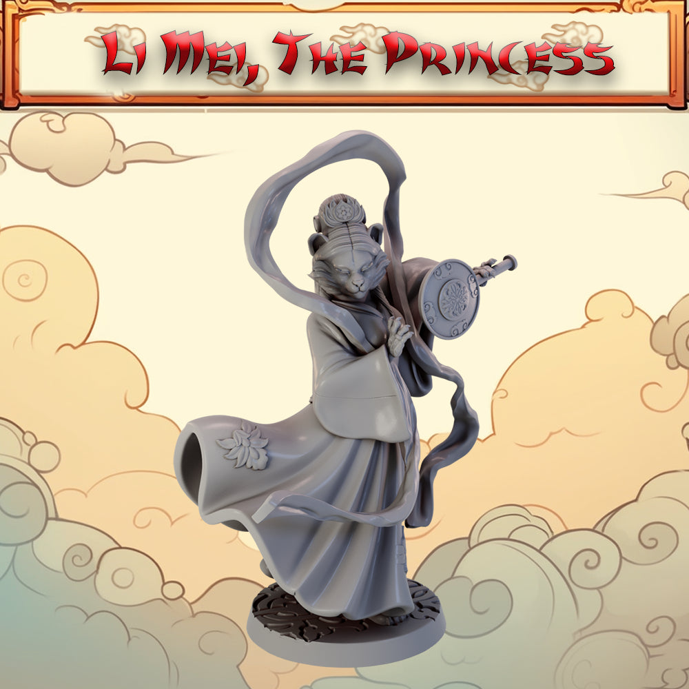 Mojibake - Battle for Xiuyu - Tabaxi Princess #2 - DnD/TTRPG Figure/Miniature - Helios3DPrinting