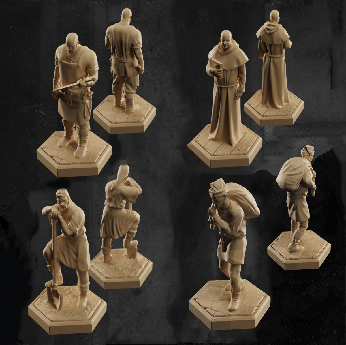 Skadi Studios - Helmsman's Shanties - Workmen - DnD/TTRPG Figure/Miniature